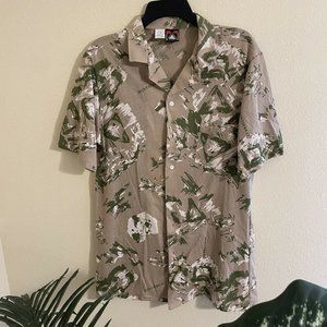 *SOLD* Vintage “Montserrat” X-Tall Perforated Safari”Style Camo Button Up USA